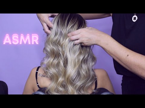 ASMR APLICADO | Massagem e babyliss na minha prima