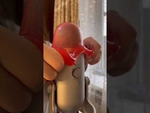 Asmr slime on microphone