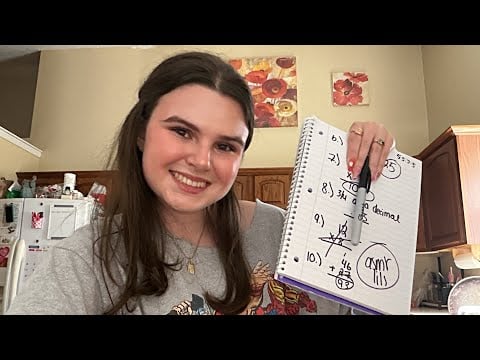 ASMR math tutor roleplay: 5th grade edition 📚✂️✏️📓