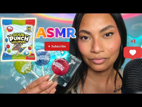 ASMR Sour Punch Lollipops , Loop Video , Tingles For Sleep And Relax , Mouth Sounds