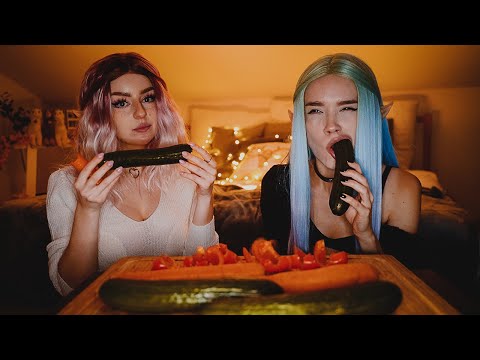 ASMR eating vegetables with Cherrie Velvet