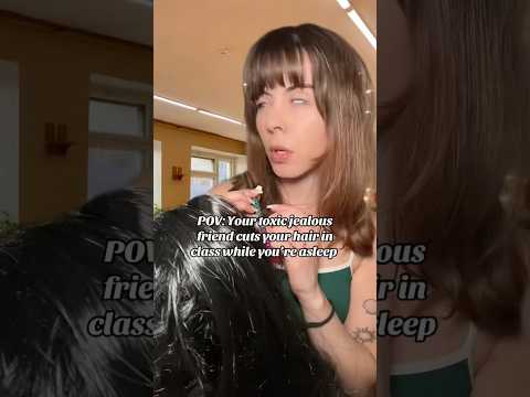 ASMR POV: Your toxic jealous friend cuts your hair while you sleep ⚡️ #asmrshorts #asmrvideo #asmr