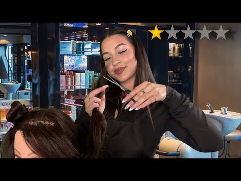 ASMR Haircut at a 1 Star salon (but she’s SO nice and you’re too shy🥹)