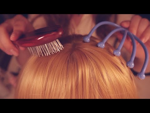 ASMR Realistic Scalp Massage & Hair Brushing (No Talking) | Binaural Sounds