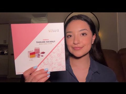 ASMR| Eating rose & lemon Turkish delight 🌹🍋