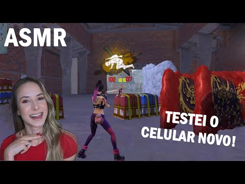 ASMR FREE FIRE 🔥 X1 COM INSCRITO + TESTANDO MEU CELULAR NOVO - DEU RUIM?