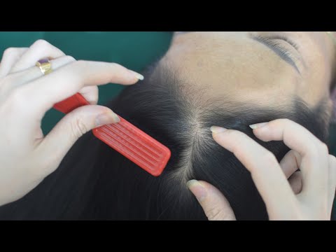 ASMR Tingly Hair Parting Real Person, Scalp Scratch No Talking, Sounds For Relieve Stress