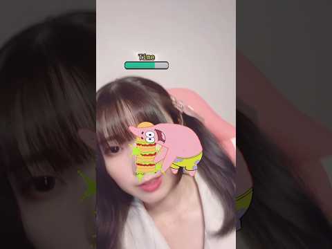 パトリックハンバーガーチャレンジ🍔 #patrickstar #burgerchallenge #shorts #asmr #asmrsounds #スポンジボブ #tappingsounds