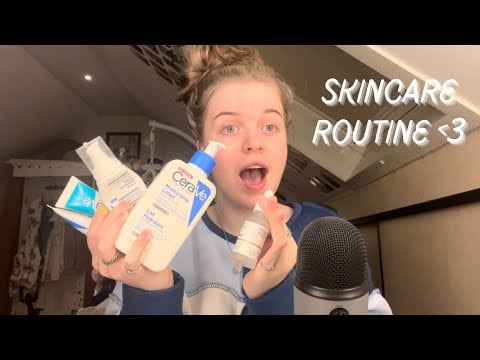 asmr | lid sounds & skincare routine!!
