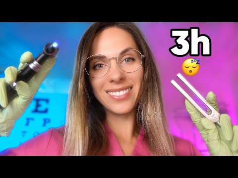 ASMR 3h Deep ear exam, asmr otoscope, EAR to Ear cleaning for SLEEP, Personal Attention roleplay