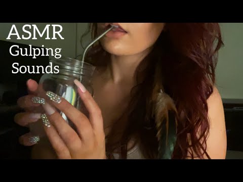 ASMR | Gulping, Mouth Sounds, Glass Tapping