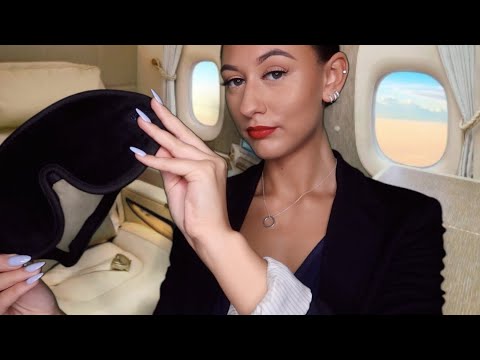 [ASMR] First Class Flight Attendant Roleplay