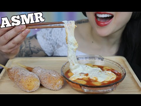 ASMR KOREAN CHEESY CORN DOGS, EXTRA CHEESY MINI CHEESE RICE CAKE (EATING SOUND) NO TALKING SAS-ASMR