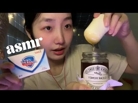 Edible soap dipped in honey ASMR for sleep