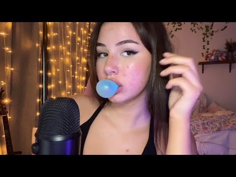 ASMR Gum Chewing & inaudible whispers 🫧