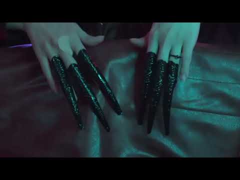 ASMR Rain Sounds on Leather 🌧️ Metal Finger Claw Tapping Super Tingly (No Talking)