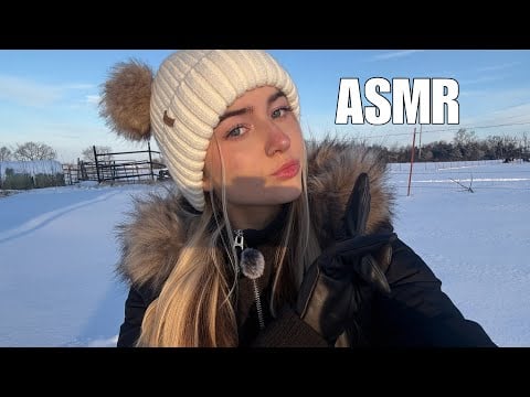 ASMR Outside In The Snow❄️ coat sounds, leather gloves 