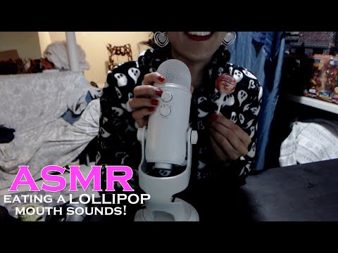 ASMR Intense Mouth Sounds | Eating A Lollipop | Ear To Ear Blue Yeti | Whisper