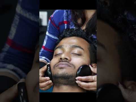 Black Stone Head And Neck Massage By Barber Girl Chaitali #shorts