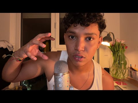asmr fast mouth sounds, spit painting & hand movements 🌿🎨