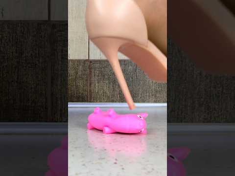 Pumps vs. Pig! Oddly Satisfying Heels Crushing Toys! ASMR