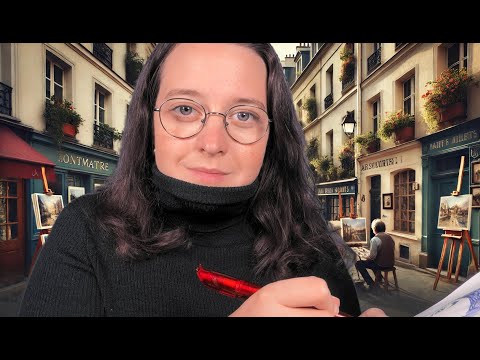 ASMR Deutsch Künstlerin zeichnet ein Porträt in Paris von dir 🇫🇷🎨