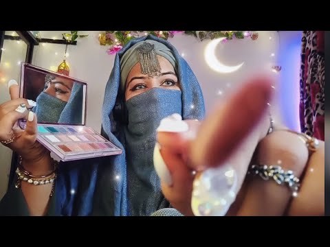 🌙🧕🏼Elder sister doing your EID makeup ASMR(roleplay)💄✨#eidspecial #makeupasmr #softspokenasmr