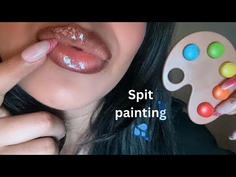 ASMR~ Spit Painting on You 🎨 (Intense Mouth Sounds Upclose) 