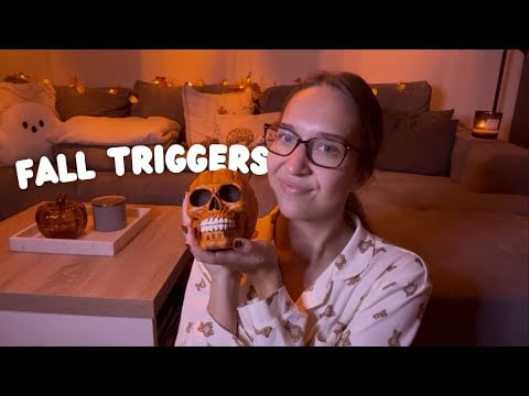 ASMR Cozy Fall Triggers 🍂 | No Talking (Book Triggers, Tapping, Scratching, Crinkles, Fabric Sounds)
