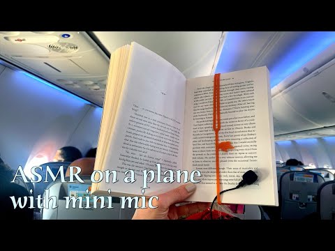 ASMR 🌙 Reading on a plane - White noise, page turning&squeezing, cabin sounds (indistinct chatter)