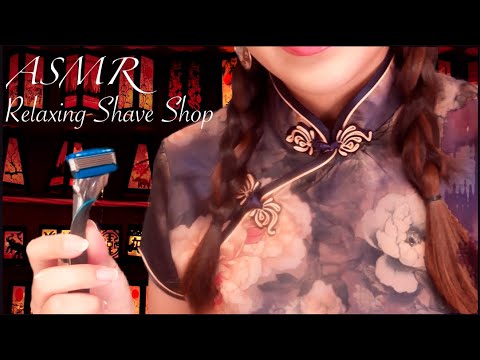 ASMR ひげそり屋さんロールプレイ。カタコト日本語。-Shaving Shop in Broken Japanese.-