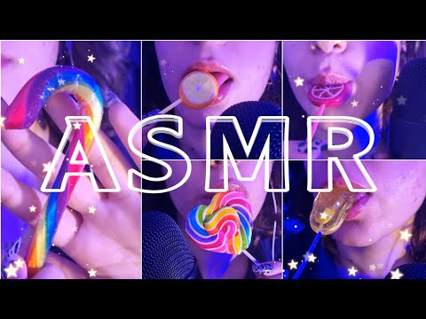 EAR TO EAR ASMR LOLLIPOP LICKING 🍭 😴💤 tongue rubbing asmr+mouth sounds+sleep aid+wet mouth sounds 