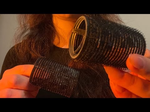 ASMR curling your hair with Velcro rollers overnight🪮💆‍♀️ no talking 