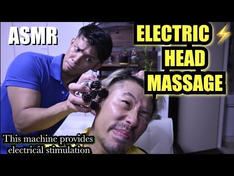 【ASMR】 ELECTRIC HEAD MASSAGE  includes Back & face massage  #headmassage #asmrmassage #headspa