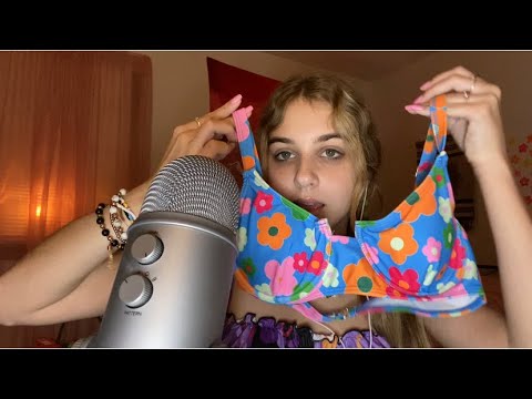 ASMR shein bikini haul 👙 fabric scratching and nail tapping