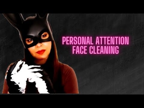 ASMR PERSONAL ATTENTION: BUNNY GIRLFRIEND CLEAN YOUR FACE - Foam - gloves - mask