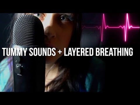 Layered Hungry Tummy Sounds, Deep Ocean Sounds & Sensual Female Breathing No Talking ASMR