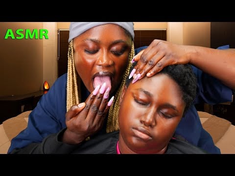 ASMR ✨No gum intense mouth spit paint aggressive shoulder head and neck massage with Vitamin E