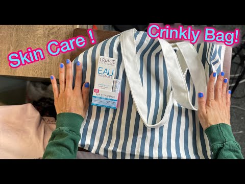 ASMR Bag Crinkling Show and Tell Skincare Products( No Talking) ( Crinkle Sounds)
