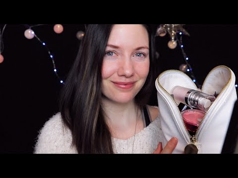 [ASMR] What’s in My Makeup Bag? Tapping, Scratching, Rummaging {Whispered}