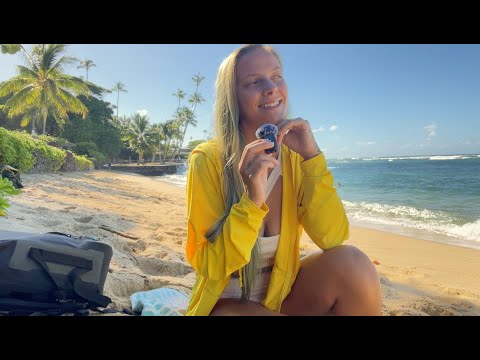 mellow soft spoken (semi -audible) ASMR beach waves morning rays