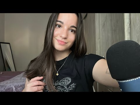 ASMR con mi cuerpo ~ pelito, piel, fabric scratching, tapping, mouth sounds ~