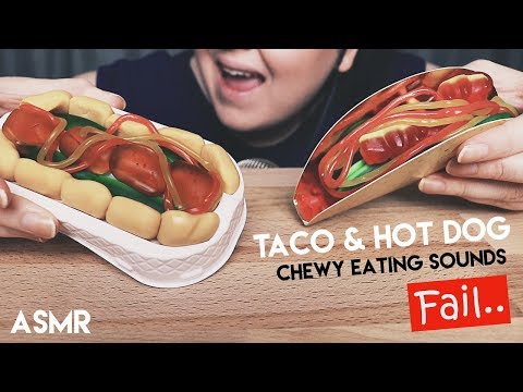 ASMR Äter Taco & Korv med bröd godis (FAIL..haha)