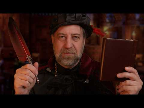 ASMR - Fantasy Tavern Roleplay - Scribe Listens to Your Heroic Tale