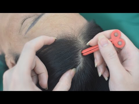 ASMR Relaxing Hair Sound ( Hair Parting, Hair Combing, Scalp Scratch... ) For Stress Relief
