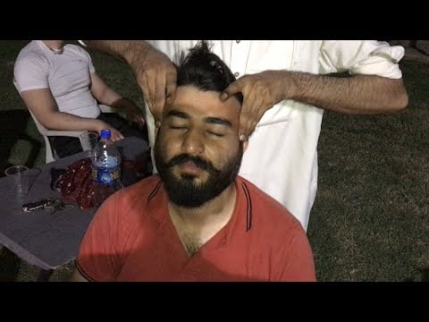 Street Barber Head Massage with Neck cracking 💈Only in 1$ in Pakistani Style | Lahori Barber | ✅