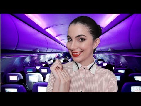 ASMR COMISSÁRIA DE VOO |  ✈️☁️ (Vídeo para você relaxar)  🎧BINAURAL👂