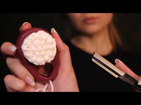 ASMR Shaving Your Face | Personal attention, no talking, layered sounds