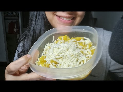ASMR comiendo platano con queso 😋