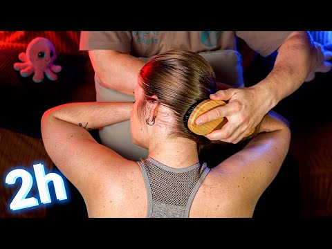 2-HOUR Insomnia Treatment ASMR - Hair Play, Nape, Scalp & Brushing Sounds (No Talking)